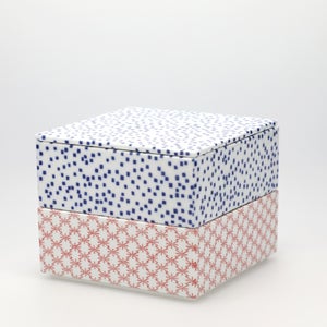 重箱 中＋蓋 2段セット 呉須 / 赤絵 0123