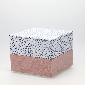 重箱 中＋蓋 2段セット 呉須 / 赤絵 0130