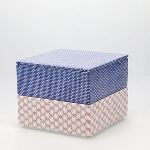 重箱 中＋蓋 2段セット 呉須 / 赤絵 0158