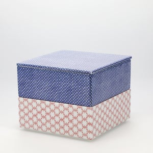 重箱 中＋蓋 2段セット 呉須 / 赤絵 0159