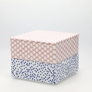 重箱 中＋蓋 2段セット 赤絵 / 呉須 0073