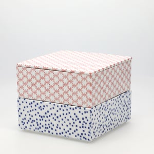 重箱 中＋蓋 2段セット 赤絵 / 呉須 0074