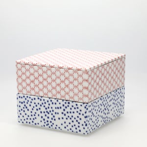 重箱 中＋蓋 2段セット 赤絵 / 呉須 0076