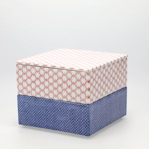 重箱 中＋蓋 2段セット 赤絵 / 呉須 0089