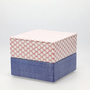 重箱 中＋蓋 2段セット 赤絵 / 呉須 0092