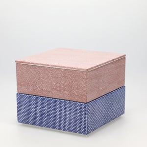 重箱 中＋蓋 2段セット 赤絵 / 呉須 0112