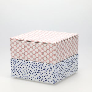 重箱 中＋蓋 2段セット 赤絵 / 呉須 0074