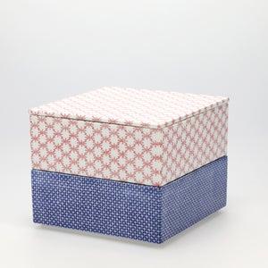 重箱 中＋蓋 2段セット 赤絵 / 呉須 0089