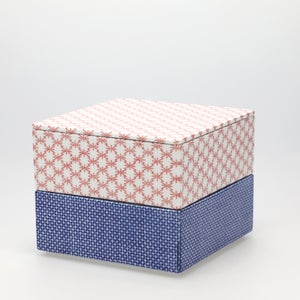 重箱 中＋蓋 2段セット 赤絵 / 呉須 0092