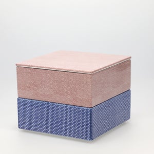 重箱 中＋蓋 2段セット 赤絵 / 呉須 0115