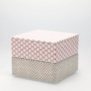 重箱 中＋蓋 2段セット 赤絵 / 銀 0025