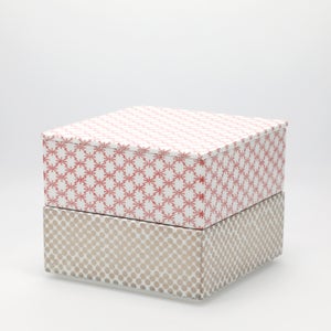 重箱 中＋蓋 2段セット 赤絵 / 銀 0025