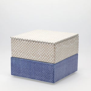 重箱 中＋蓋 2段セット 銀 / 呉須 0026