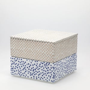 重箱 中＋蓋 2段セット 銀 / 呉須 0027