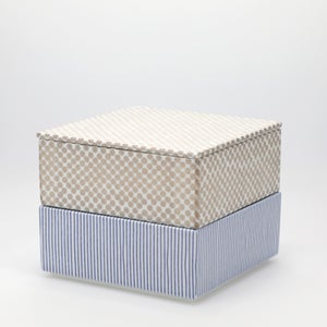 重箱 中＋蓋 2段セット 銀 / 呉須 0028