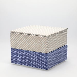 重箱 中＋蓋 2段セット 銀 / 呉須 0026