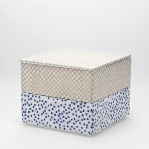 重箱 中＋蓋 2段セット 銀 / 呉須 0027