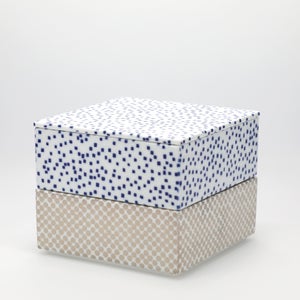 重箱 中＋蓋 2段セット 呉須 / 銀 0022