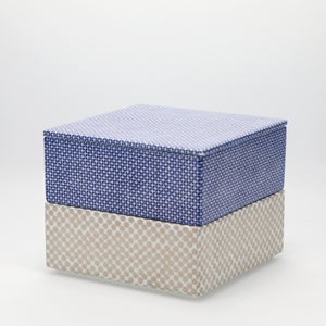 重箱 中＋蓋 2段セット 呉須 / 銀 0021