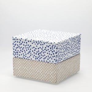 重箱 中＋蓋 2段セット 呉須 / 銀 0022