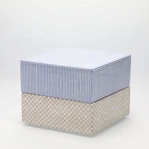 重箱 中＋蓋 2段セット 呉須 / 銀 0023