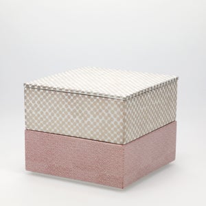 重箱 中＋蓋 2段セット 銀 / 赤絵 0029