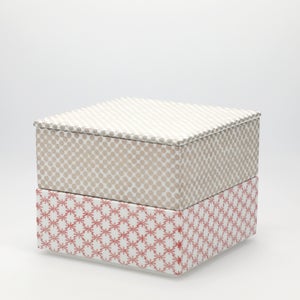 重箱 中＋蓋 2段セット 銀 / 赤絵 0030