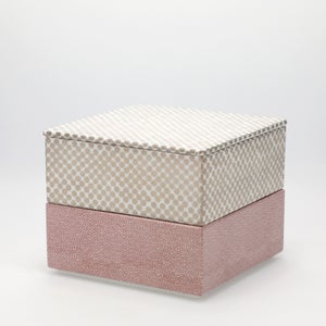 重箱 中＋蓋 2段セット 銀 / 赤絵 0029