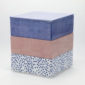 重箱 中＋蓋 3段セット 呉須 / 呉須 / 赤絵 0005