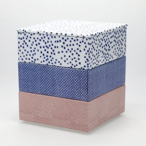 重箱 中＋蓋 3段セット 呉須 / 呉須 / 赤絵 0007