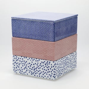 重箱 中＋蓋 3段セット 呉須 / 呉須 / 赤絵 0005