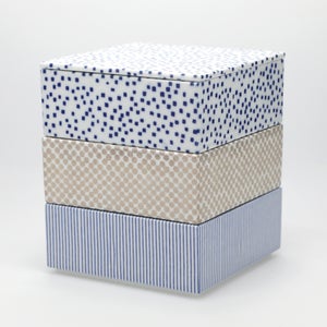 重箱 中＋蓋 3段セット 呉須 / 呉須 / 銀 0013