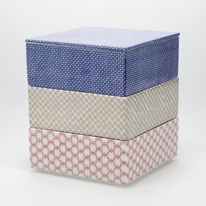 重箱 中＋蓋 3段セット 呉須 / 銀 / 赤絵 0015