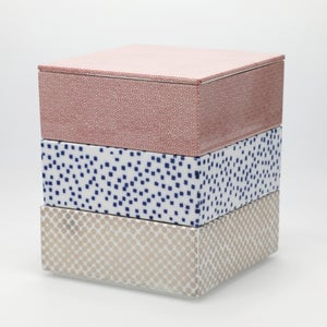 重箱 中＋蓋 3段セット 赤絵 / 呉須 / 銀 0021