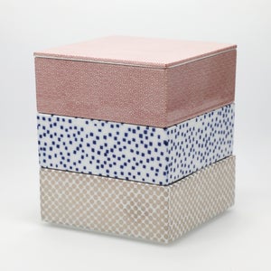 重箱 中＋蓋 3段セット 赤絵 / 呉須 / 銀 0021