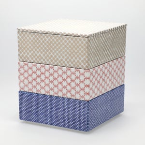 重箱 中＋蓋 3段セット 銀 / 赤絵 / 呉須 0023